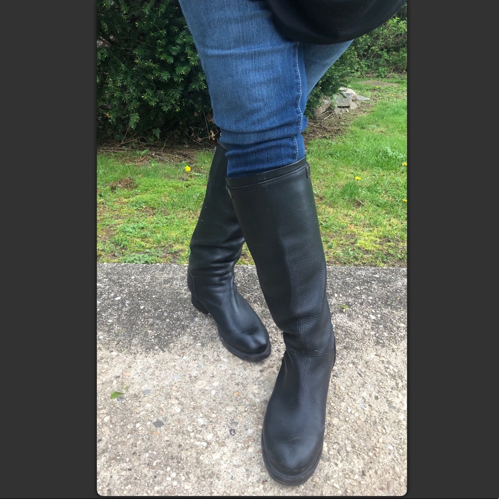 Ash black leather zipper back boots 39 eur size